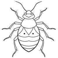 a coloring page of an aphid with no color just black lines, illustration line art vector