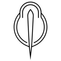 a minimalist, abstract logo of a nail for a nails master, d in a linework style the design features vector