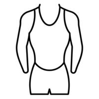 simplistic silhouette of a wrestling singlet mens bodysuit, illustration line art vector