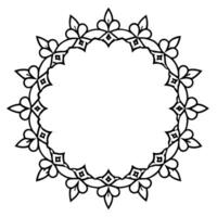round ornament frame or circular pattern in form of mandala, illustration line art vector