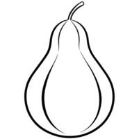 3d rendering of dynamic pear silhouette beautiful line art, illustration line art vector