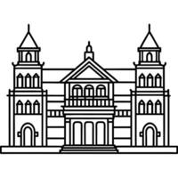a building that incorporates elements from different architectural styles, creating a fusion of old vector