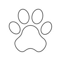 paw print with white background, illustration line art vector