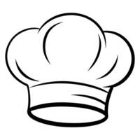 a good looking chef hat silhouette style with white background, illustration line vector