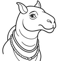 mix a camel and hippopotamus face and there will be a chain around his neck this face is angle, vector