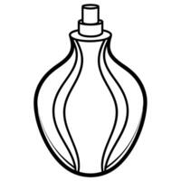 an unusual form of perfume, smooth lines and curves, minimalism, illustration line art vector