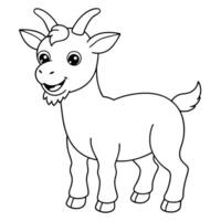 draw a smiling got colouring page line art for kids, illustration line art vector