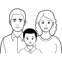 a family group, illustration line art vector