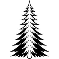 3d rendering of dynamic fir-tree silhouette beautiful line art, illustration line art vector