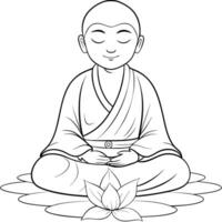 illustrate serene line art scenes that promote mindfulness, like zen gardens and tranquil vector