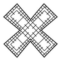 a cross patch without any borders, illustration line art vector