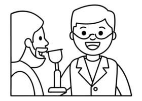 dentist, illustration line art vector