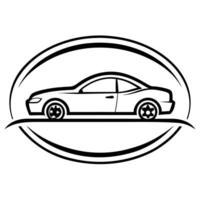 logotype for automobile salon, illustration line art vector