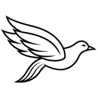 a sleek, modern icon of a bird in mid-flight, with streamlined wings and tail feathers, vector