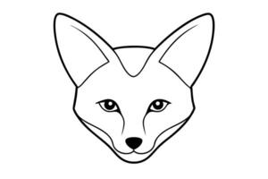 san joaquin kit fox face clean and smooth path , in a white background, illustration vector
