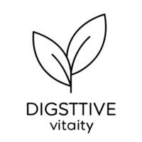 a logo composed solely of text and a combinable icon for the brand calleddigestivevitality, vector