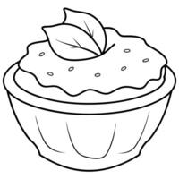 a coloring page of an food xanthangum with no color just black lines, illustration line art vector