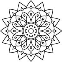 single arabic oriental retro indian circular mandala patterns, illustration line art vector