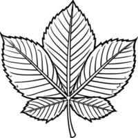 a chestnut leaf, drawn with straight and broken lines, it should have clear corners, vector