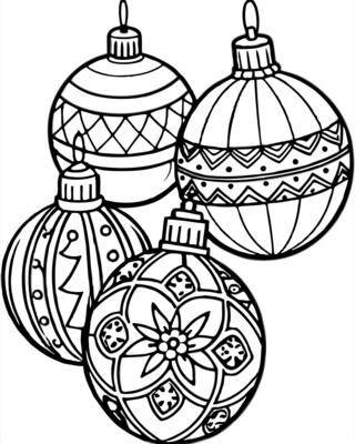 bolas de navidad, illustration line art