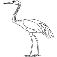 continuous single line drawing of crane line art illustration, illustration line art vector