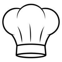 a good looking chef hat silhouette style with white background, illustration line vector