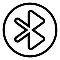 solid black bluetooth icon with a solid white background, illustration line art vector