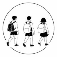 back to school, illustration line art vector