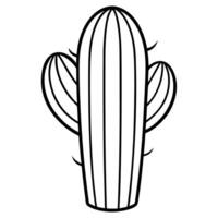 3d rendering of dynamic cactus with silhouette beautiful line art, illustration line art vector