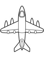 smile airplane bold outline black and white full seeable for kids good to color, vector