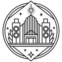 echo night club logo, modern, linear, thin, hi-tech, illustration line art vector