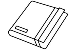 binder on white background, illustration line art vector