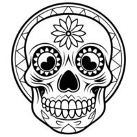 day of the dead skull design, background, graphic, illustration line art vector