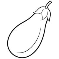 a coloring page of an eggplant with no color just black lines, illustration line art vector