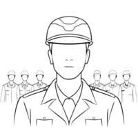 army, illustration line art vector