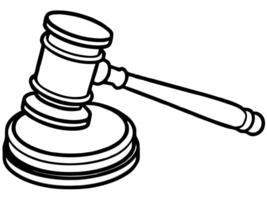 the judges gavel, bold line, detail line, simplify color, sharp line, full body, 3d perspective, vector