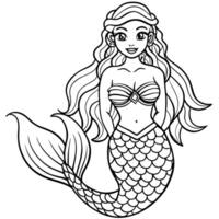 a coloring page of siren only in black and more white the style should be bold and outlined with vector
