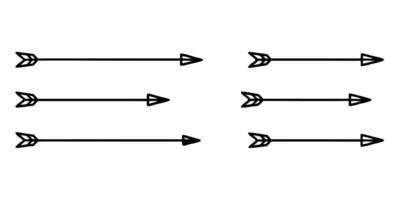 collection hand drawn arrows set simple arrows isolated on white background arrow mark icons arrow vector