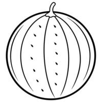 a coloring page of an food xigua with no color just black lines, illustration line art vector