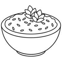a coloring page of an food oat with no color just black lines, illustration line art vector
