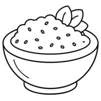 a coloring page of an food oat with no color just black lines, illustration line art vector
