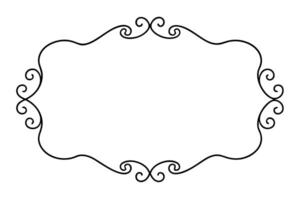 elegant vintage frame set ornaments on white background, illustration line art vector
