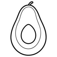 avocado, add bold line, illustration line art vector