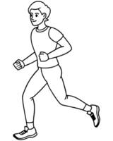 a coloring page of an aqua jogging with no color just black lines, illustration line art vector