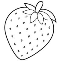 a coloring page of an food strawberry with no color just black lines, illustration line art vector