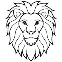 blac and white graphic image of a lions head, illustration line art vector