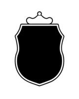 cute silhouette of a rectangular girly crest, illustration line art vector