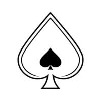 a black spade with a cool design, illustration line art vector