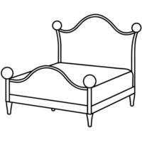 illustrate a modern bed frame design using continuous line art, focusing on fluidity and comfort, vector