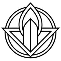 a logosymbol with the letters n and r, illustration line art vector